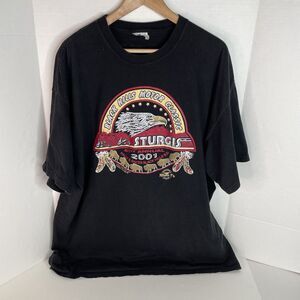 Vintage Sturgis Motorcycle Rally Graphic T-shirt, 2XL, Black, 2001, 61st Annual
